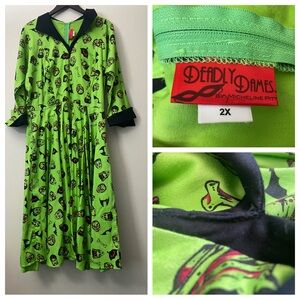 Green Patterned Women's Dress